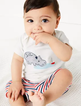 2 Piece Cotton Hippo Outift
