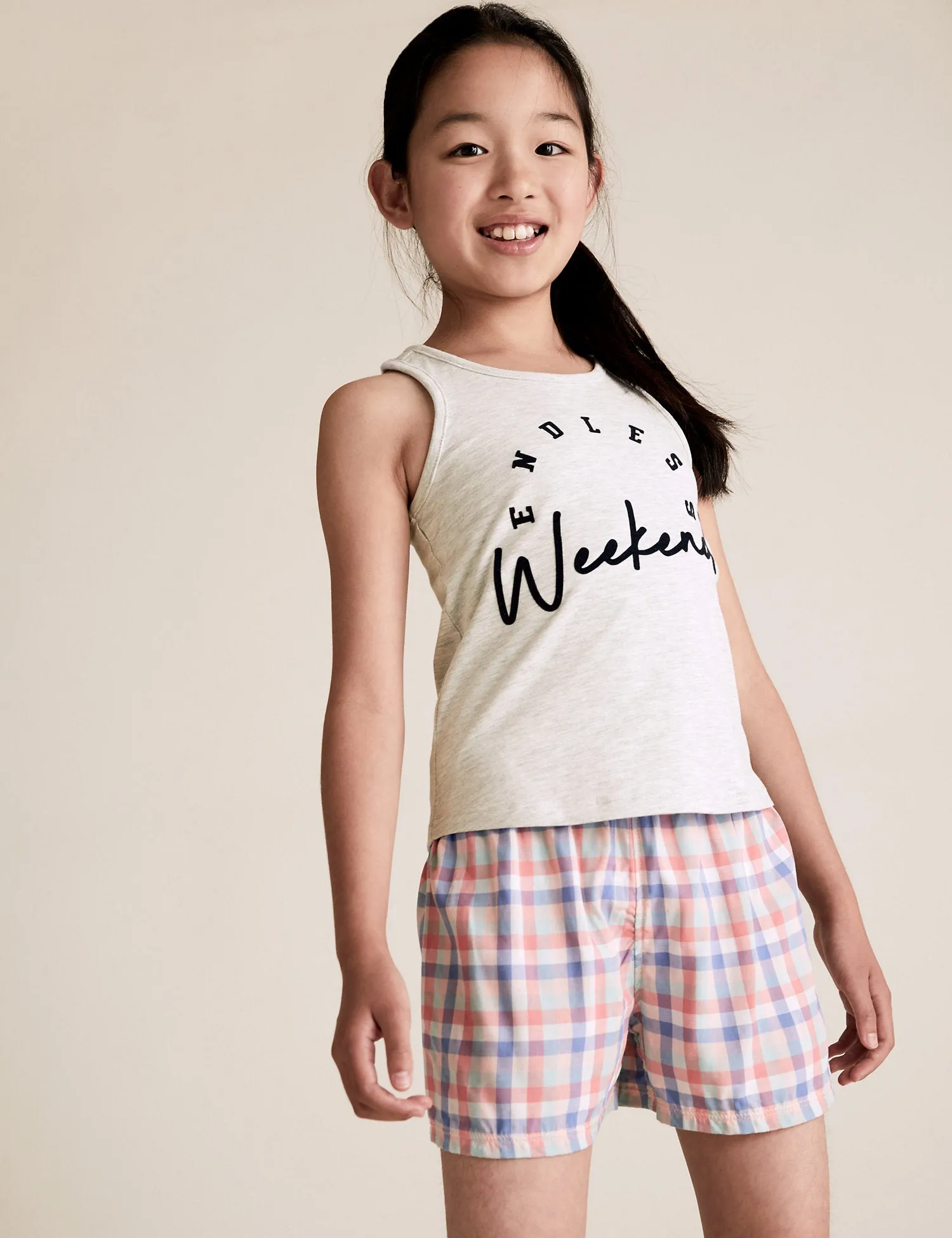 2pk Slogan Short Pyjama Sets