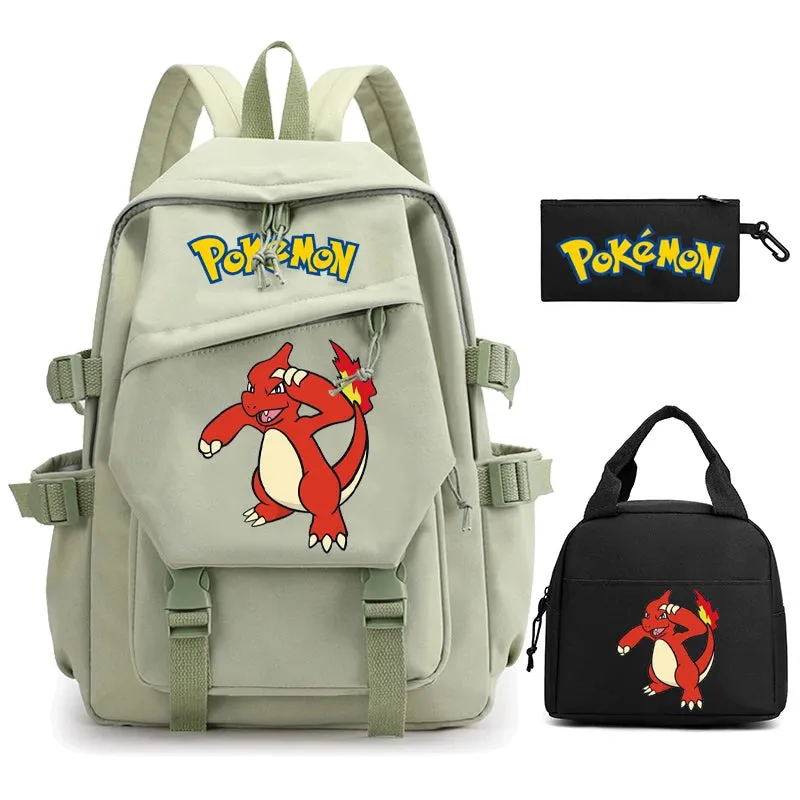 3-Piece Set: Pokemon Backpack School Bookbags