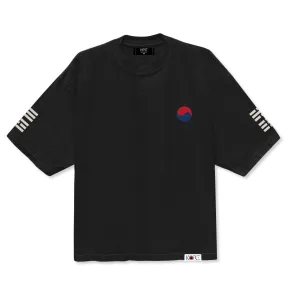3456 TRIGRAM DROP SHOULDER TEE (BLACK)