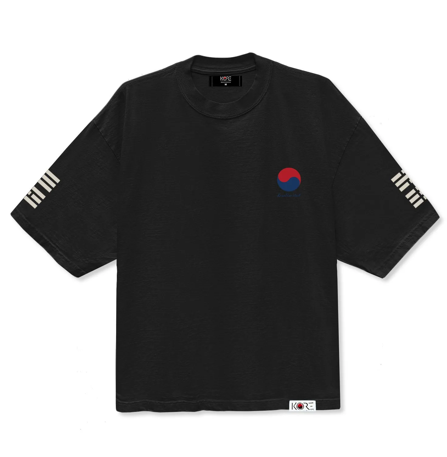 3456 TRIGRAM DROP SHOULDER TEE (BLACK)