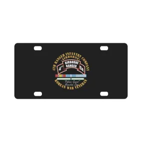 4th Ranger Infantry Company - Airborne - Korea w SVC Ribbons X 300 Classic License Plate