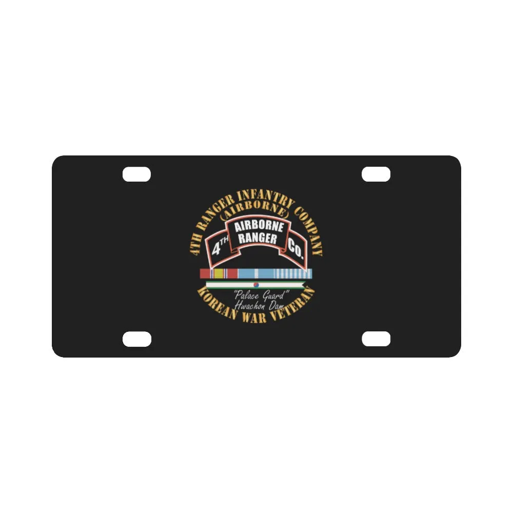 4th Ranger Infantry Company - Airborne - Korea w SVC Ribbons X 300 Classic License Plate