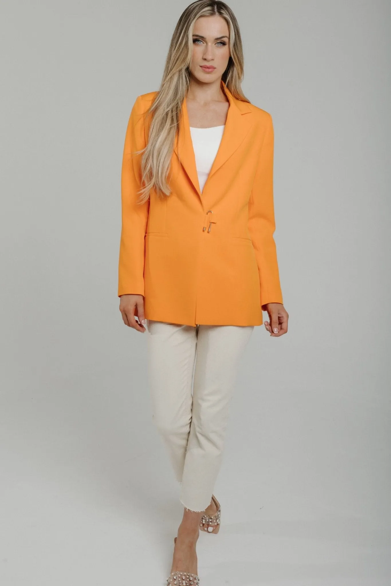 Alana Buckle Blazer In Orange