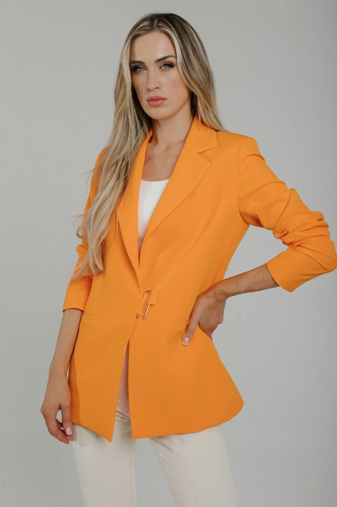 Alana Buckle Blazer In Orange