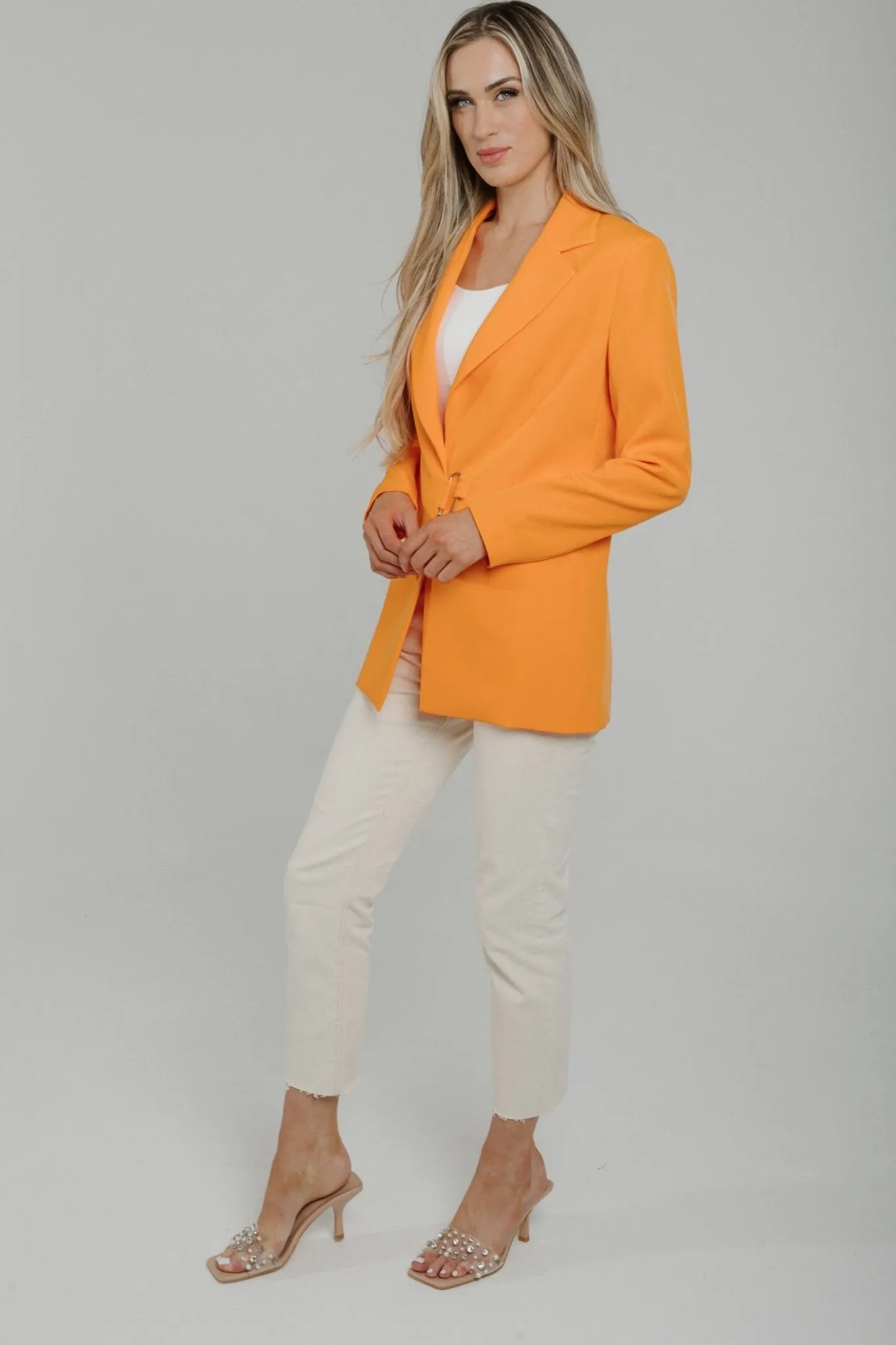 Alana Buckle Blazer In Orange