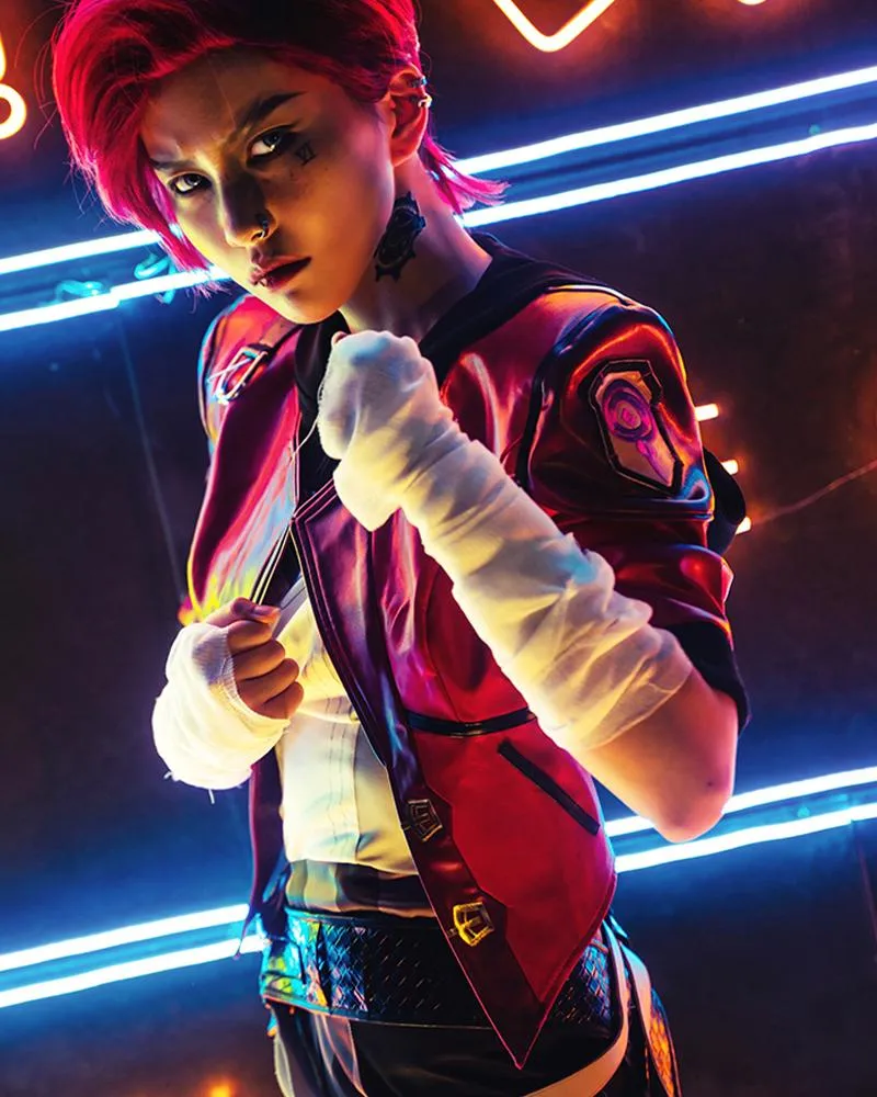 Anime LOL Arcane Vi Leather Cosplay Costume