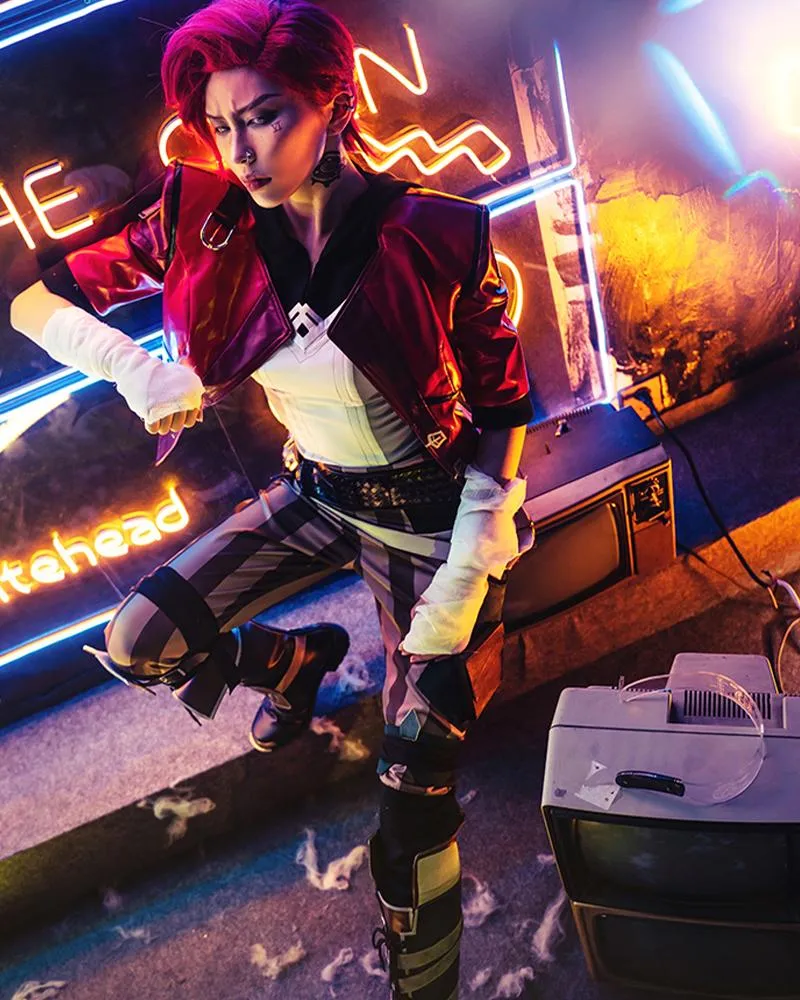 Anime LOL Arcane Vi Leather Cosplay Costume