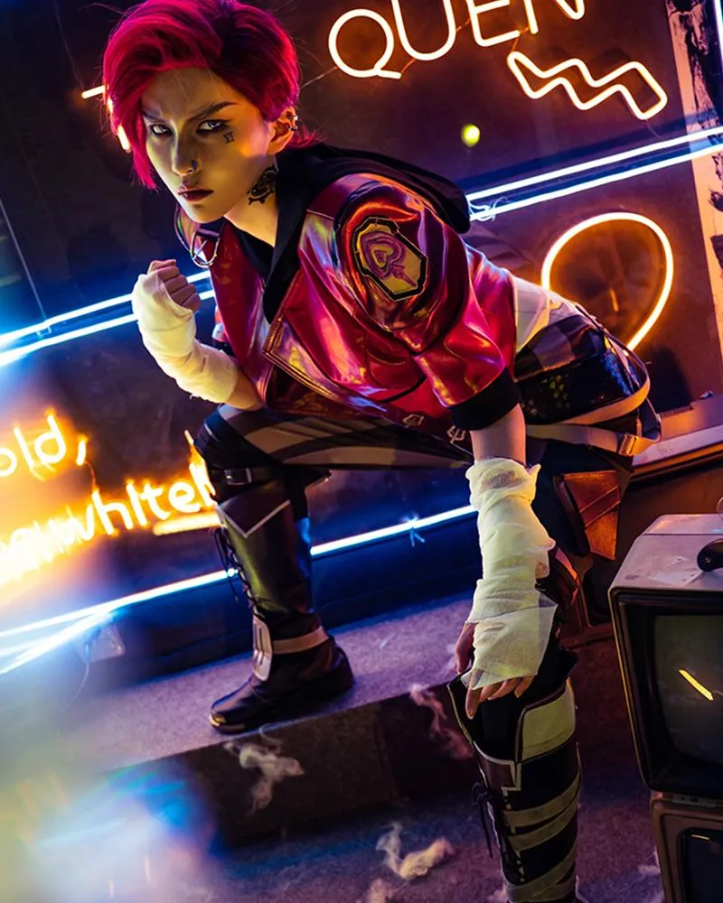 Anime LOL Arcane Vi Leather Cosplay Costume