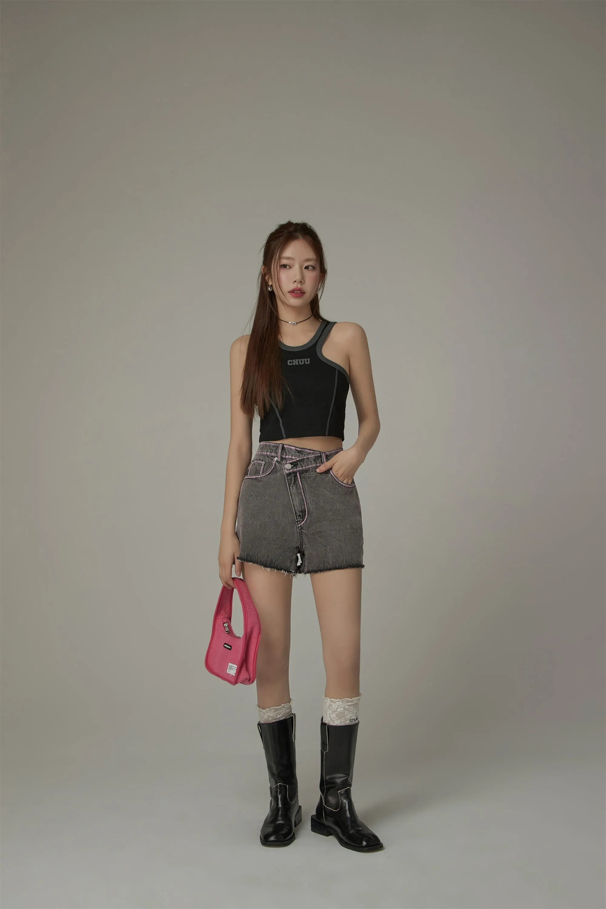 Back Split Cropped Sleeveless Top
