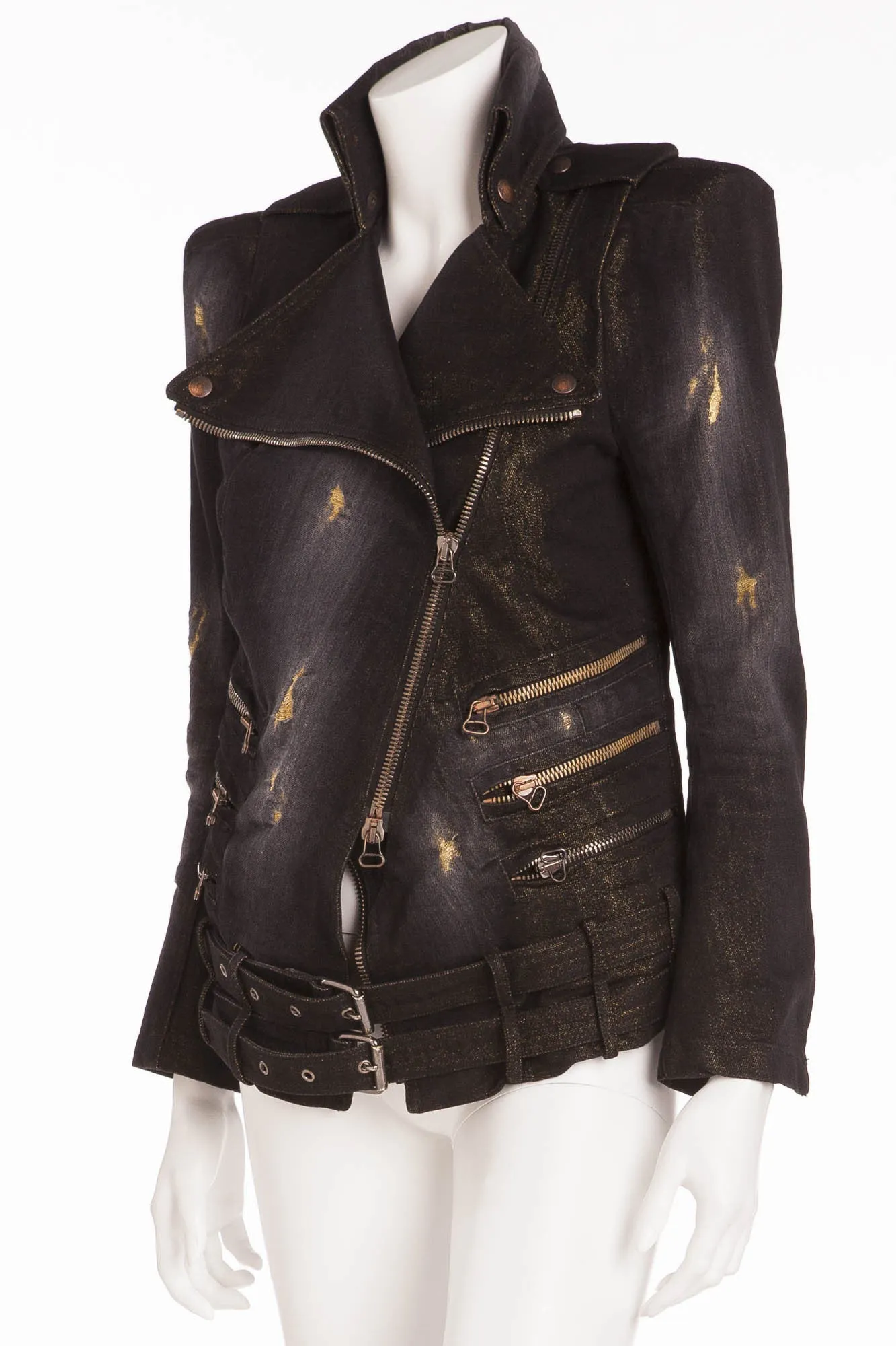 Balmain - Black Multi Zipper Denim Jacket - FR 40