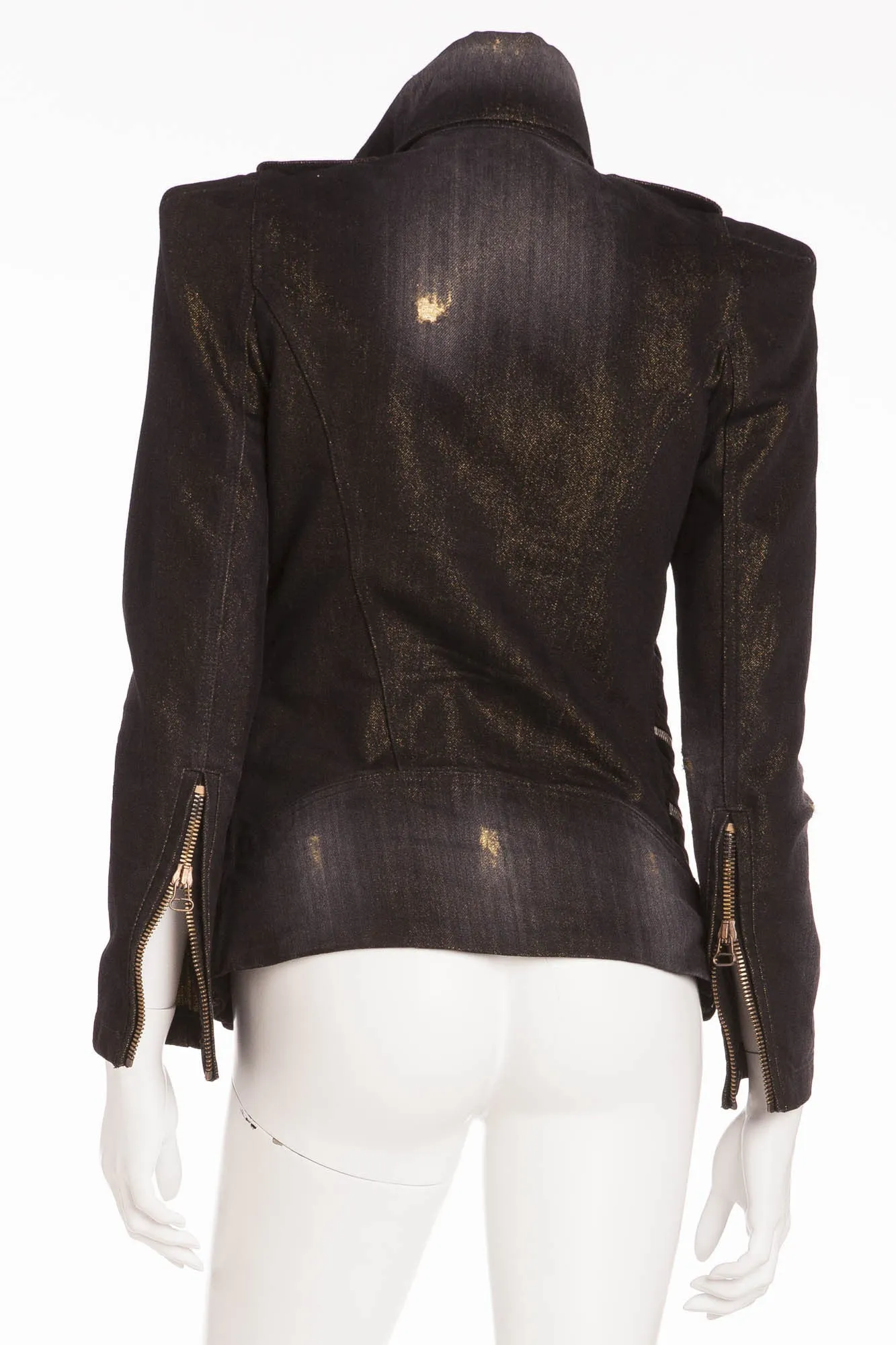Balmain - Black Multi Zipper Denim Jacket - FR 40