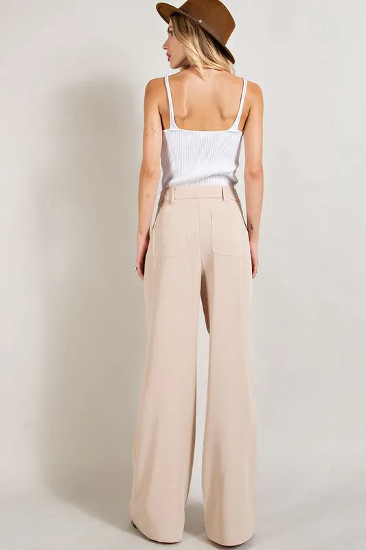 Beige Straight Leg Pants