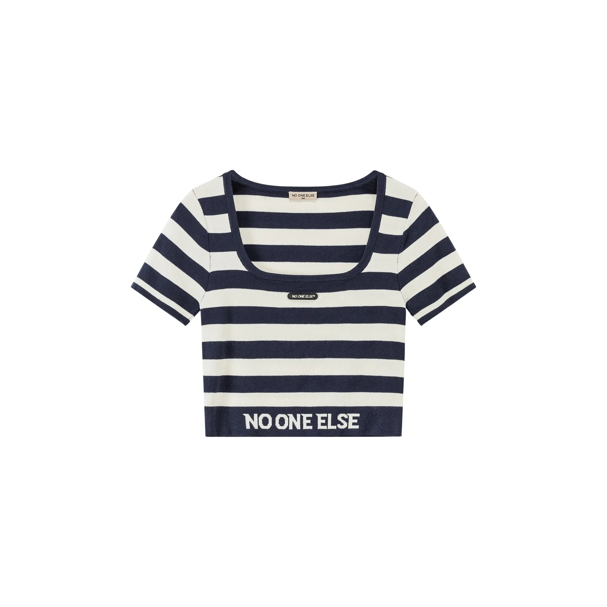 Big U-Neck Cropped Knit Top