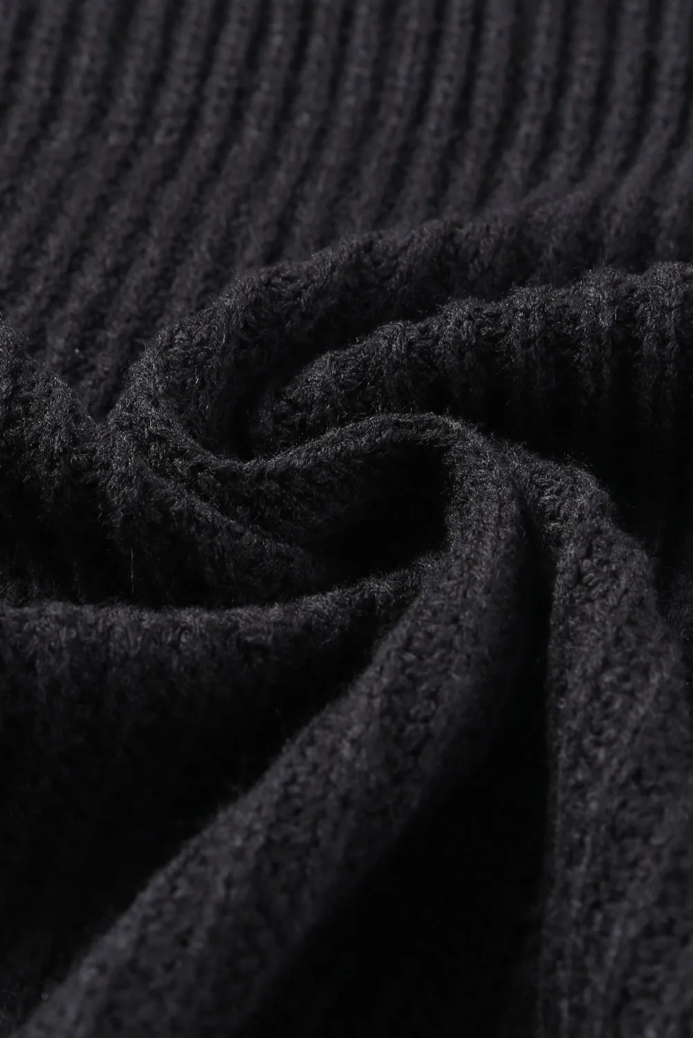 Black Contrast Trim Open Front Cardigan Top