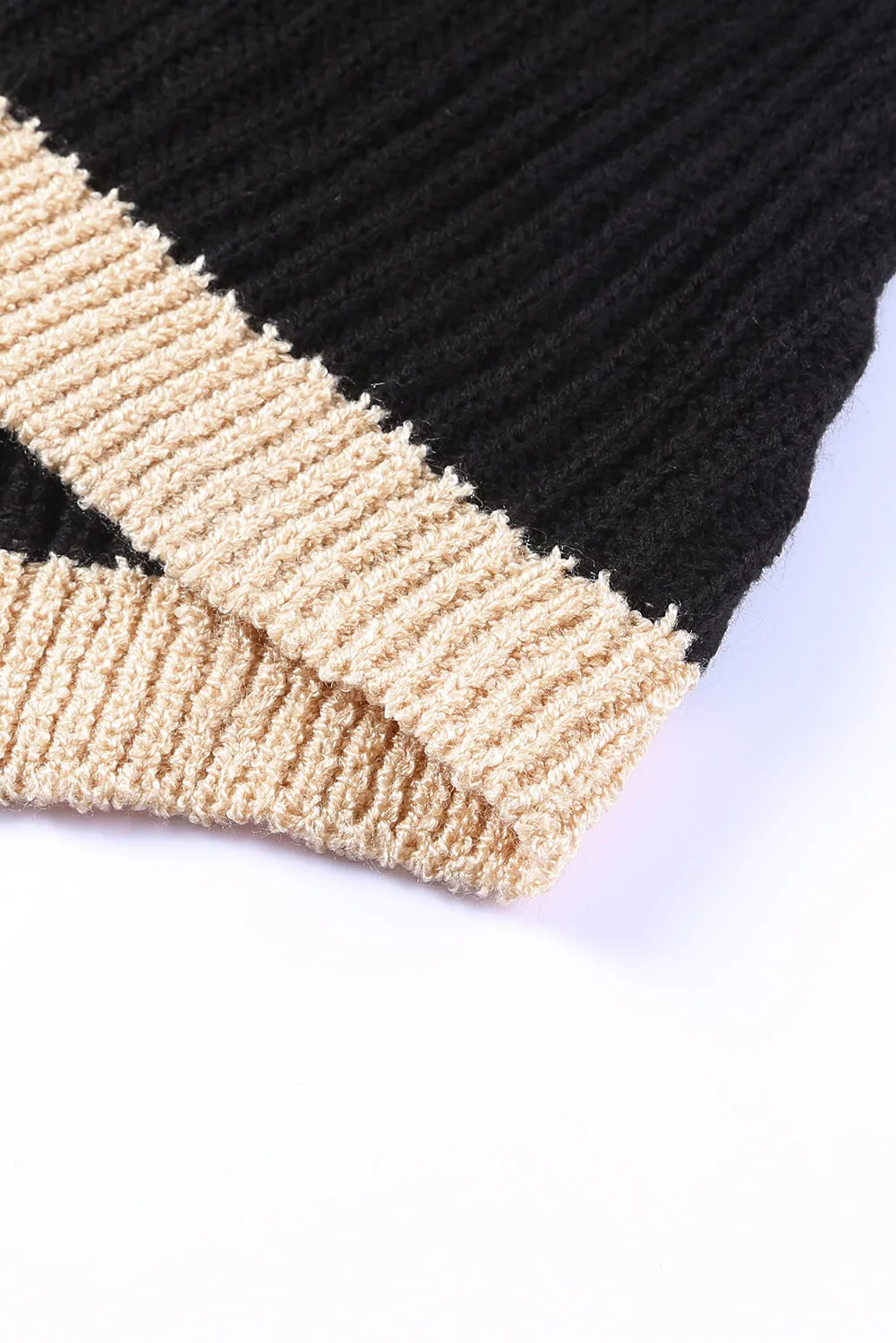 Black Contrast Trim Open Front Cardigan Top
