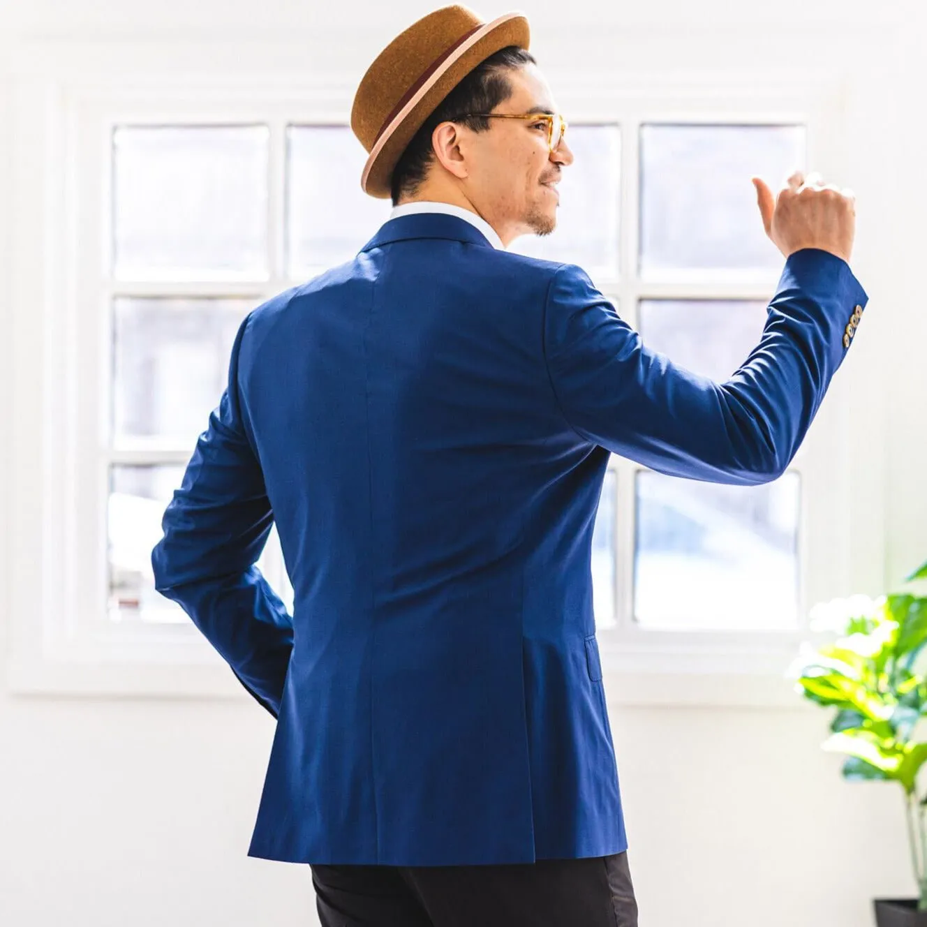 Blue "Silk & Wool" Blazer