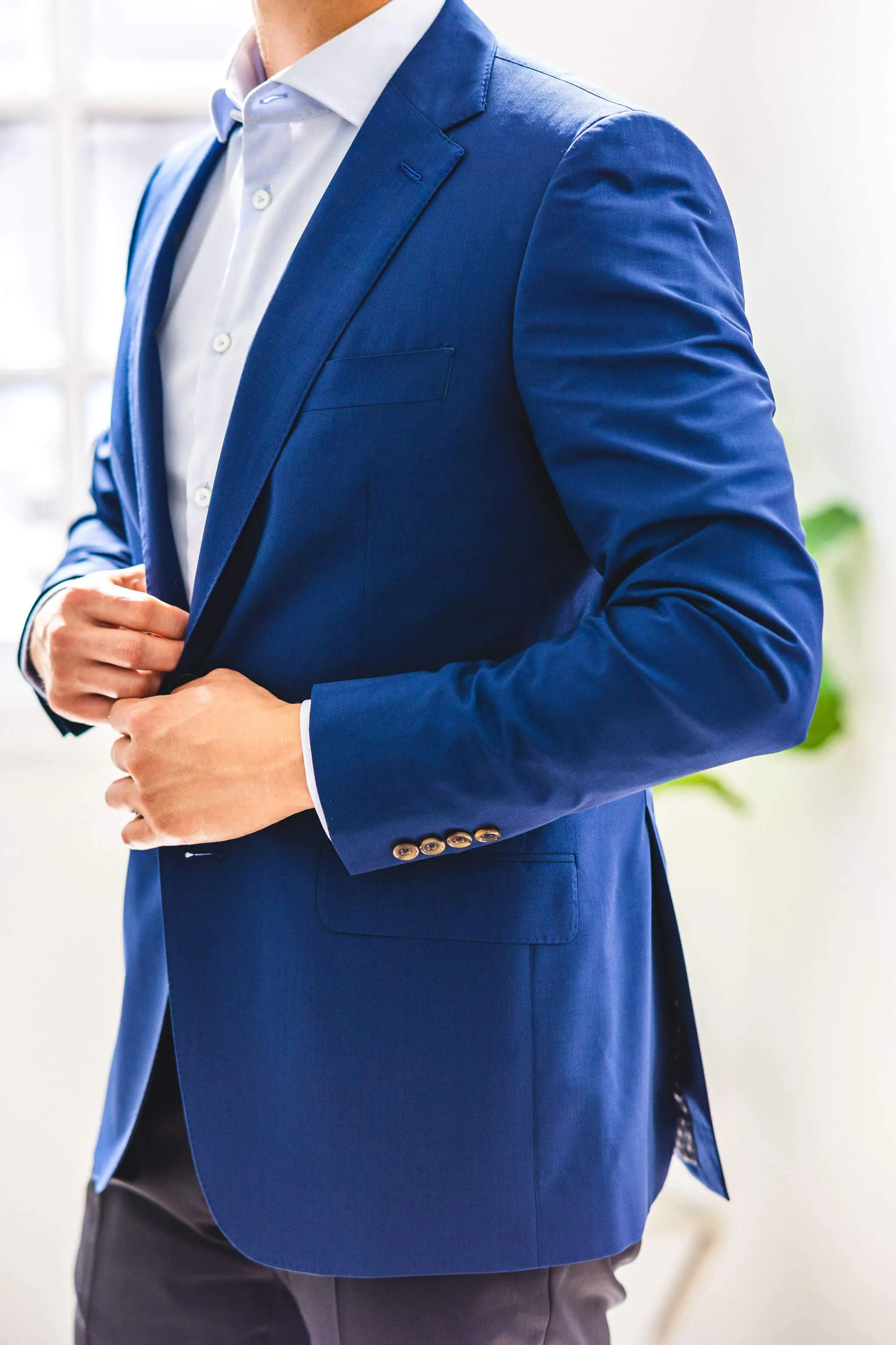 Blue "Silk & Wool" Blazer