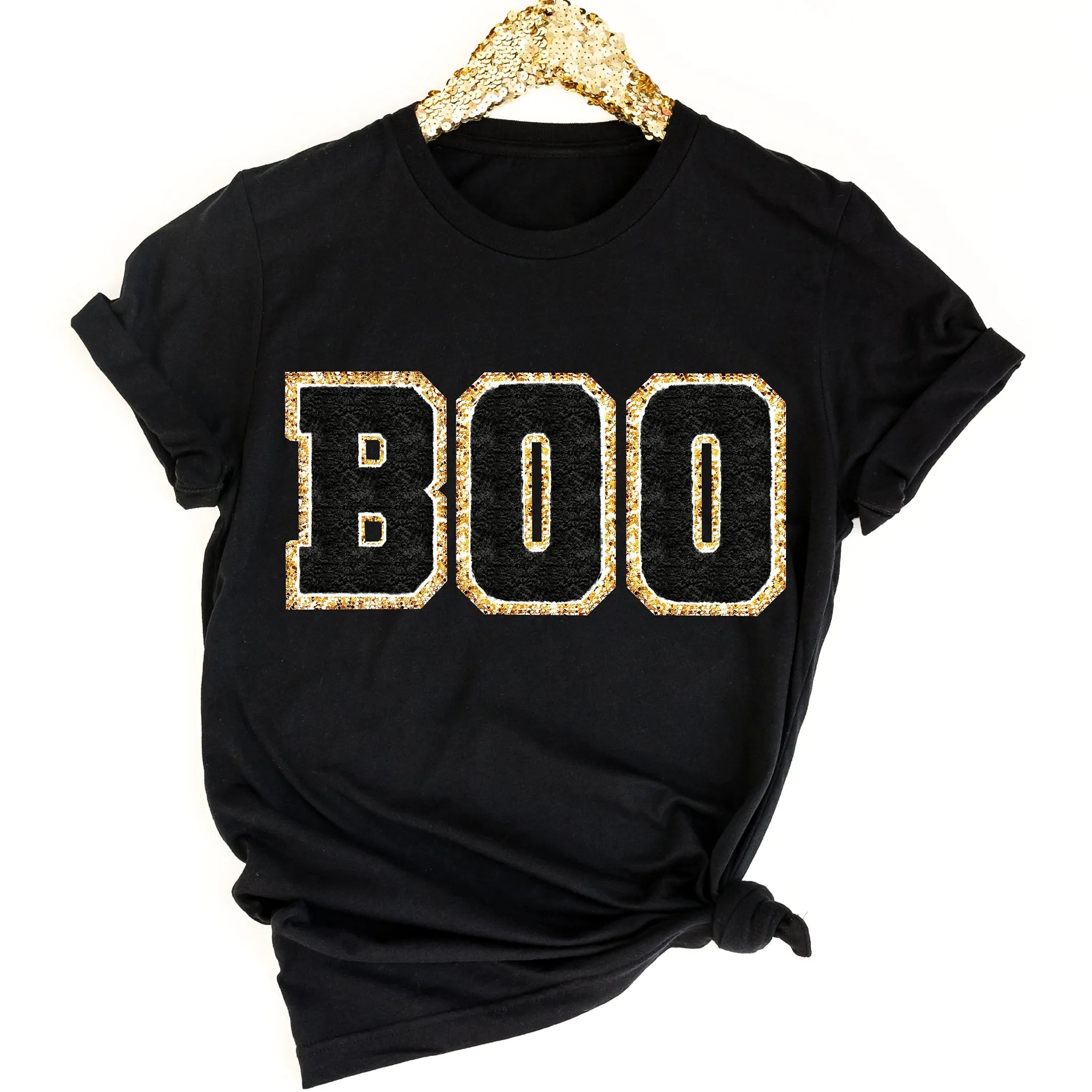 BOO Letter  Patch Halloween Sweatshirt