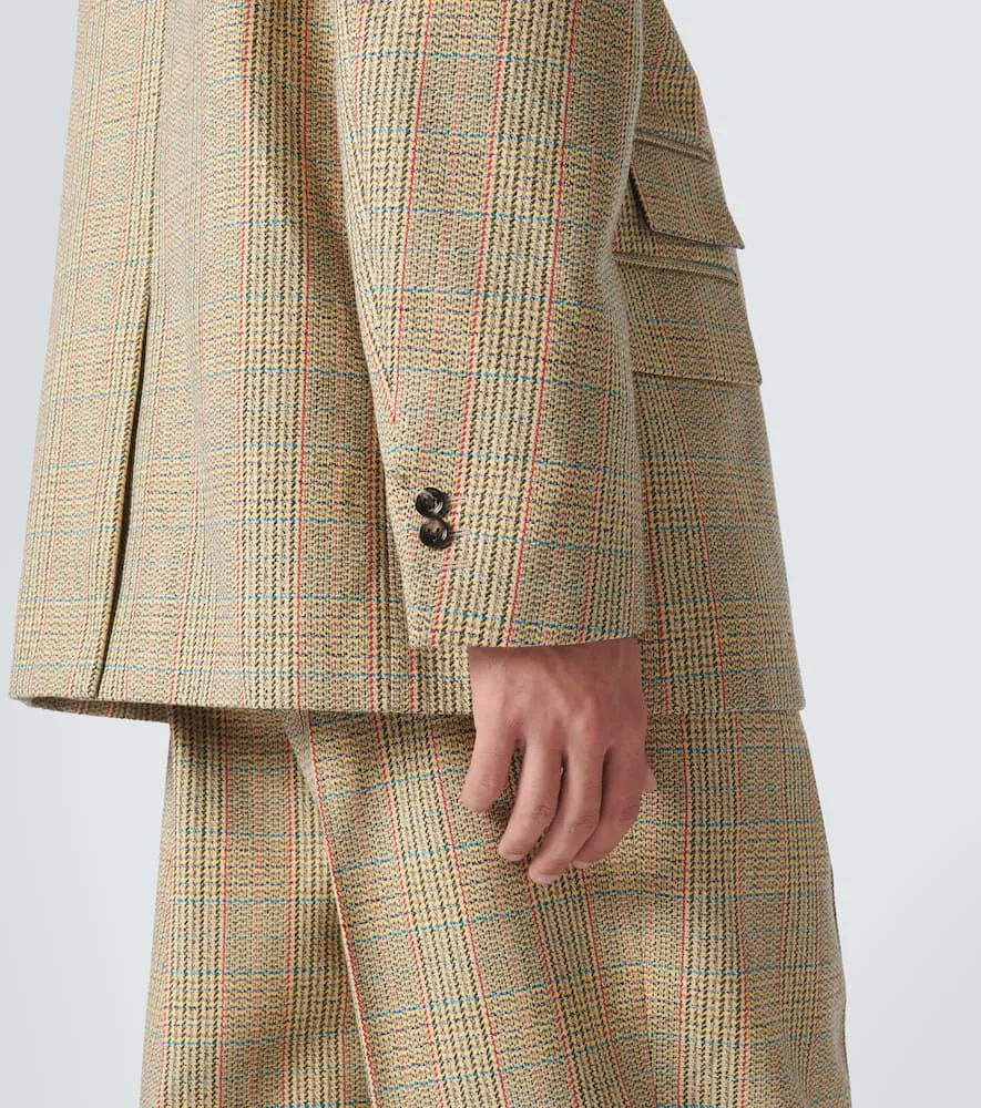 Bottega Veneta Checked wool and cotton-blend blazer