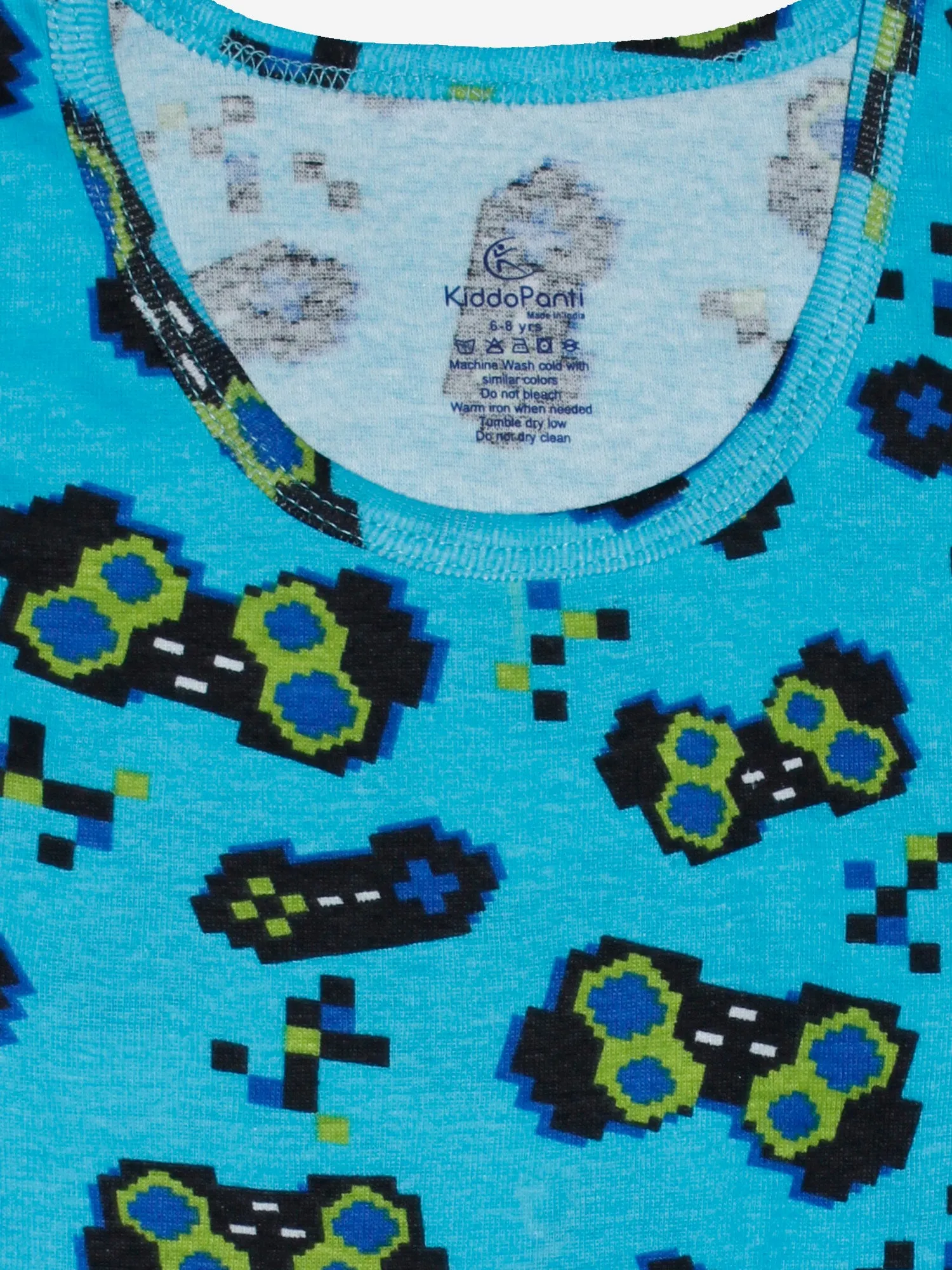 Boys Printed Vest With Basic Shorts Set