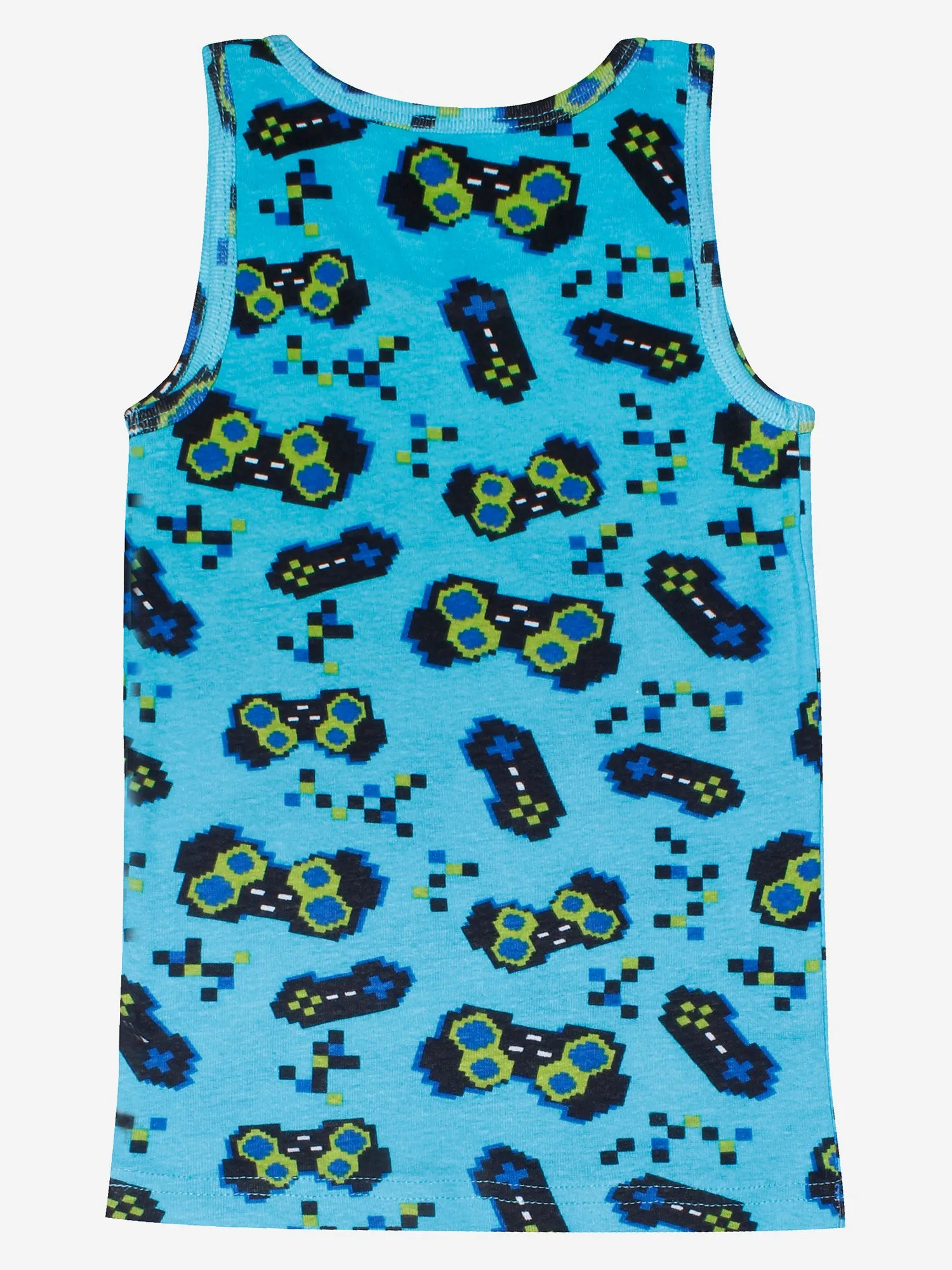 Boys Printed Vest With Basic Shorts Set