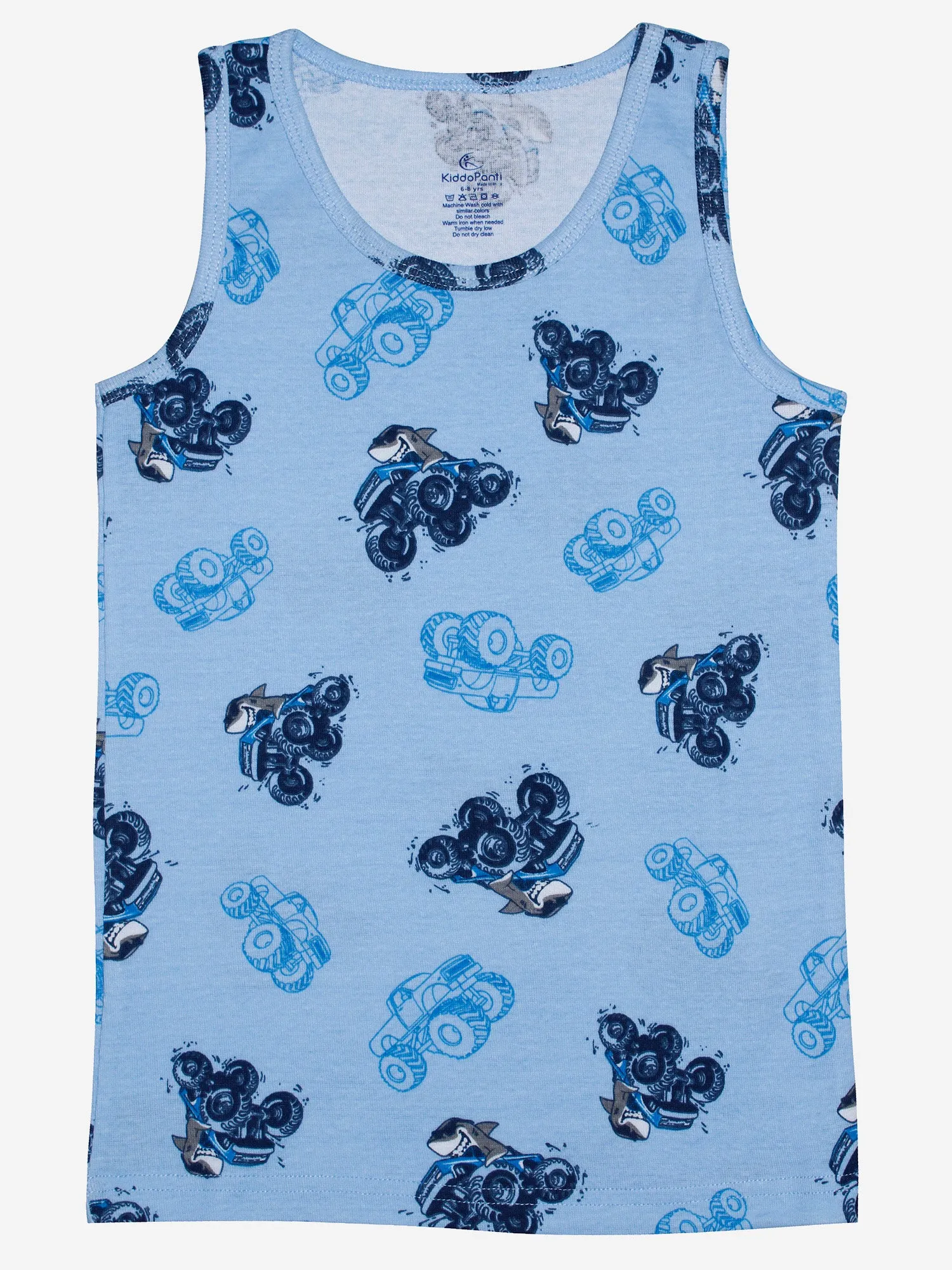 Boys Printed Vest With Basic Shorts Set