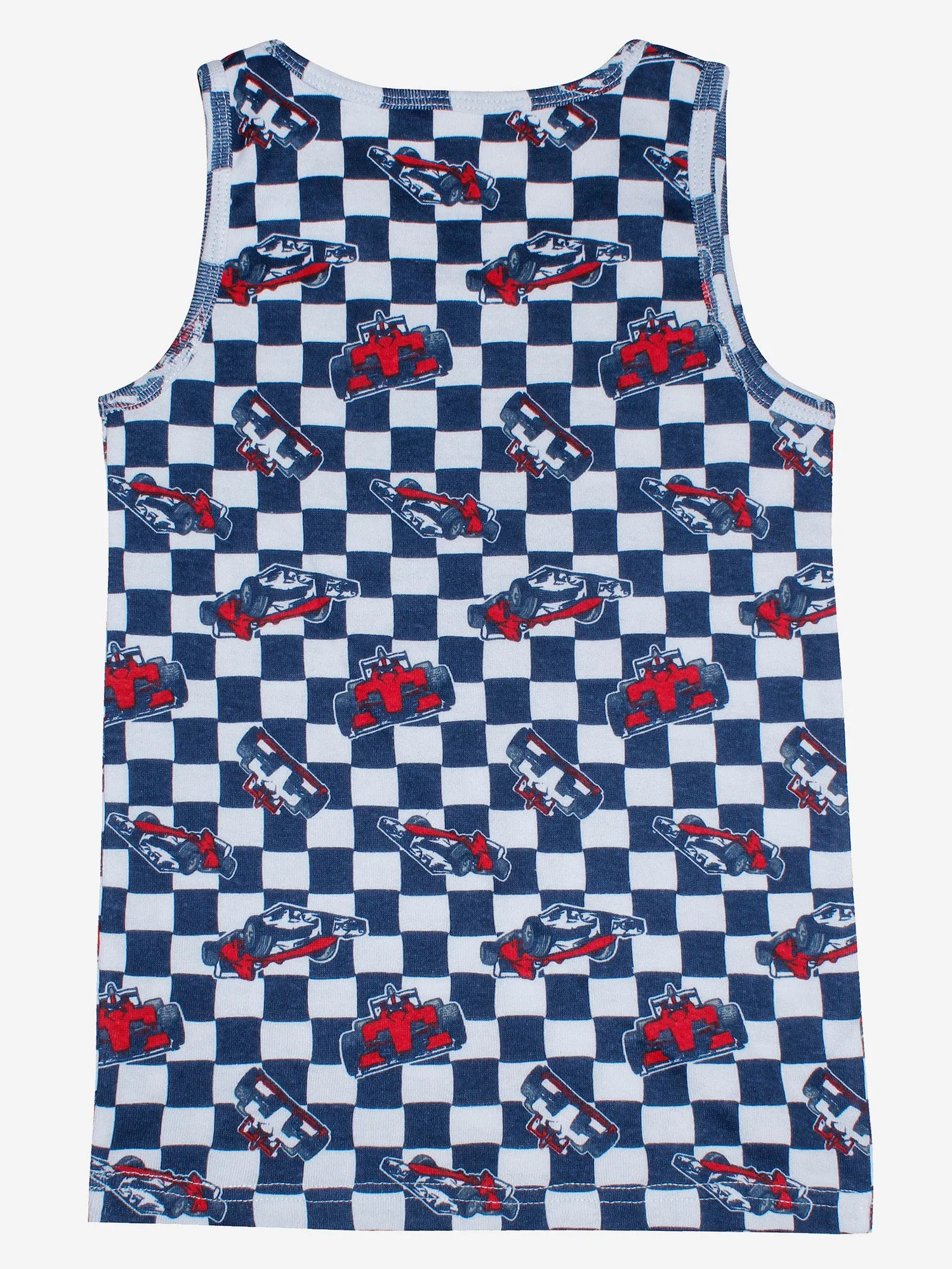 Boys Printed Vest With Basic Shorts Set