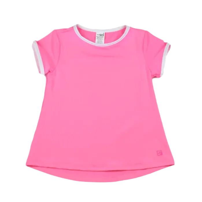 Bridget Basic T-Shirt - Pink/White