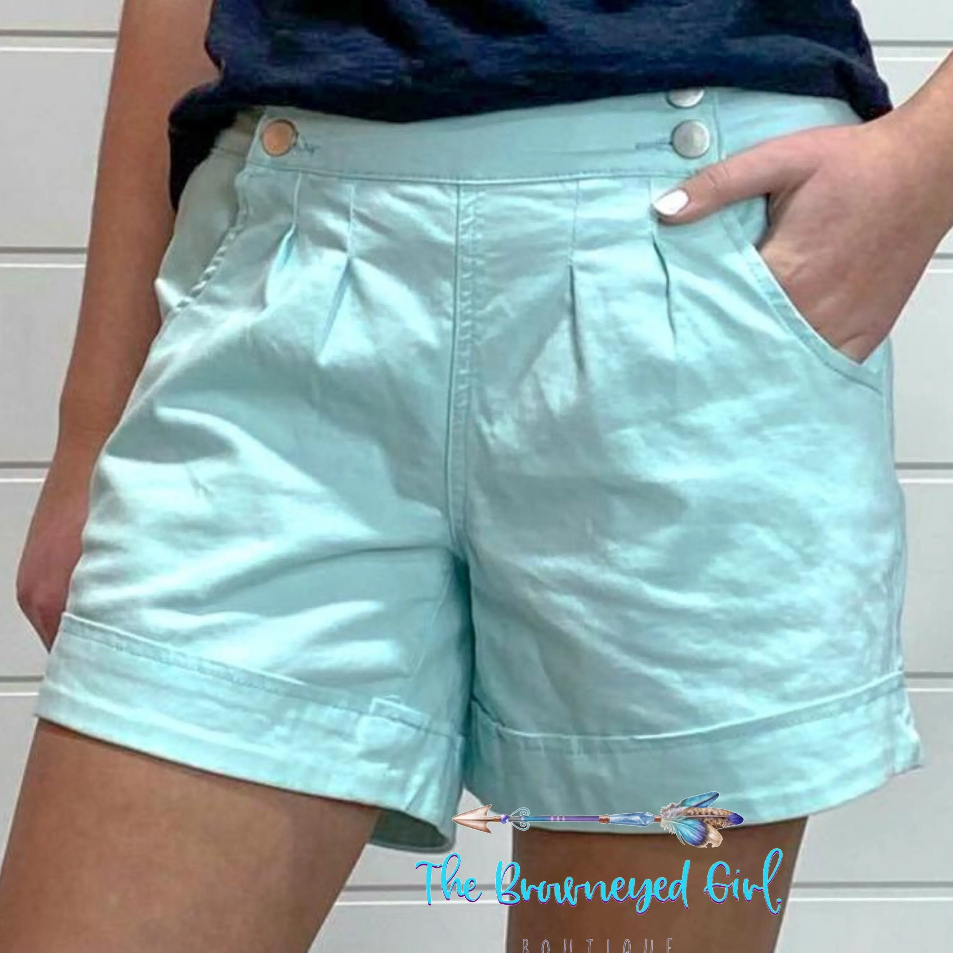 Callie Front Button Pocket Shorts