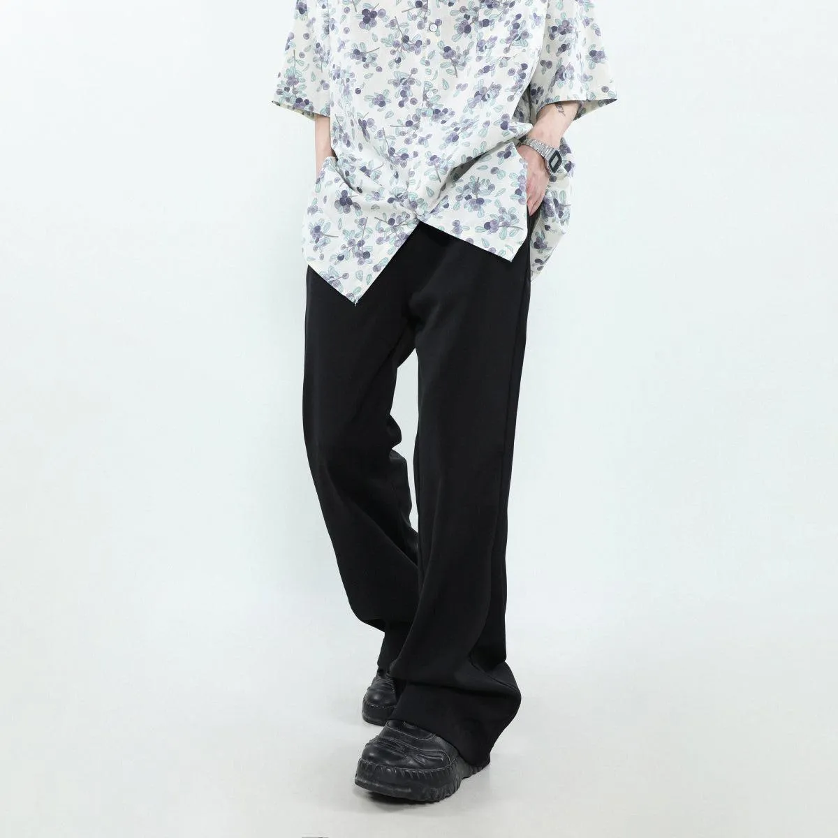 Casual Drawstring Bootcut Style Pants