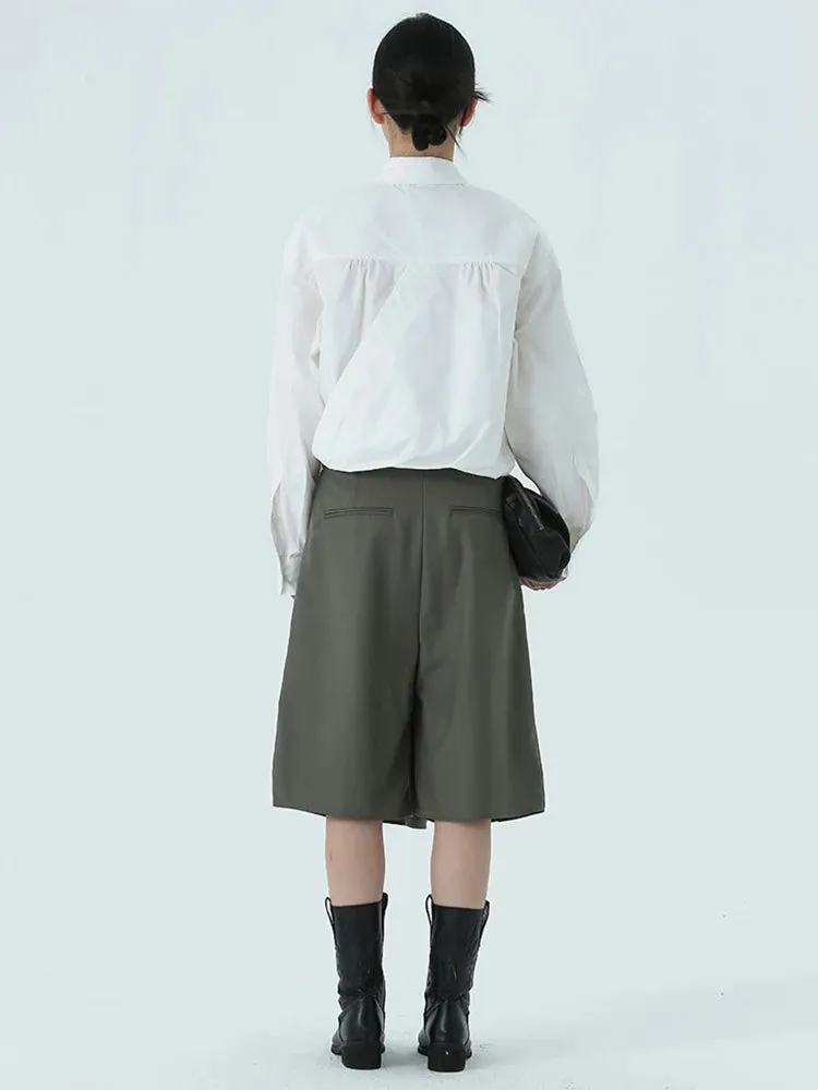 Casual Minimal Goth Irregular Design Shorts