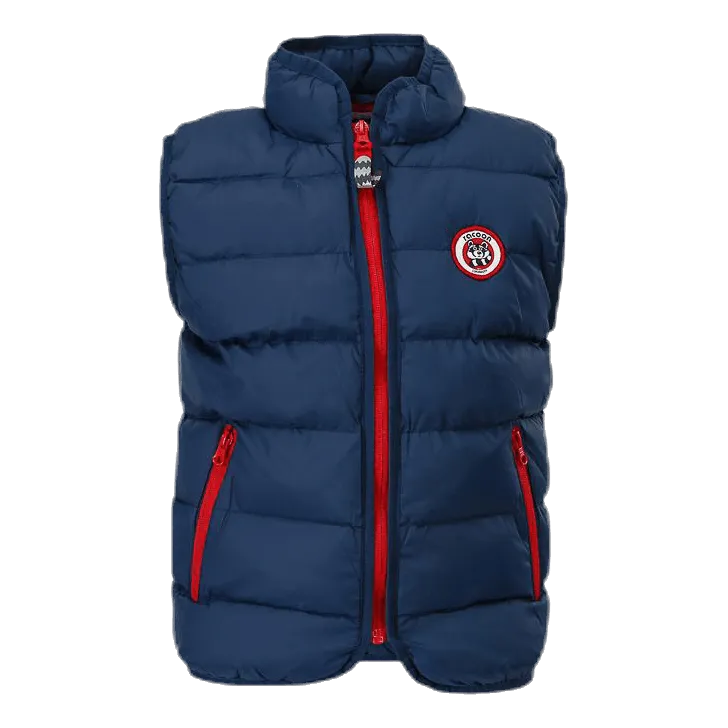 Caya Solid Waistcoat Blue/Red