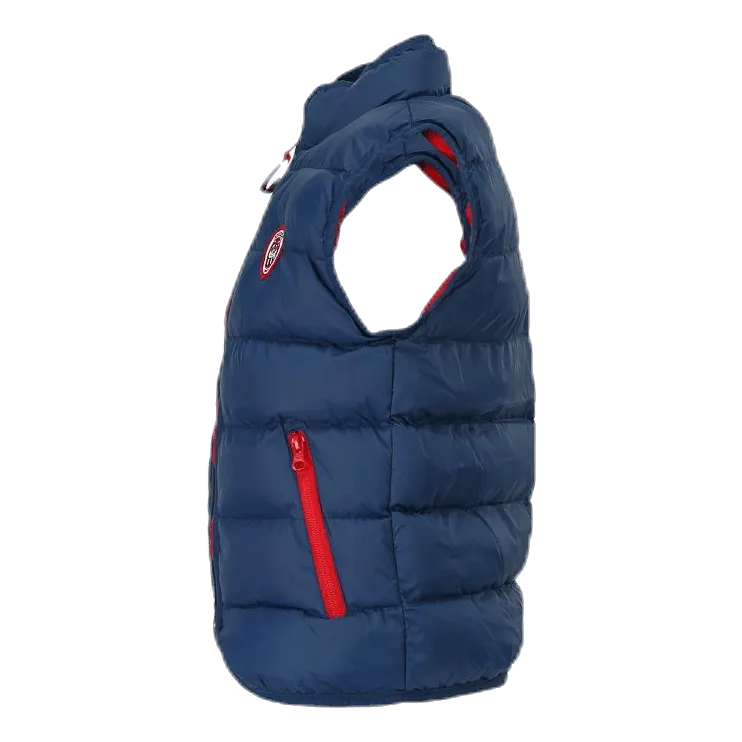 Caya Solid Waistcoat Blue/Red