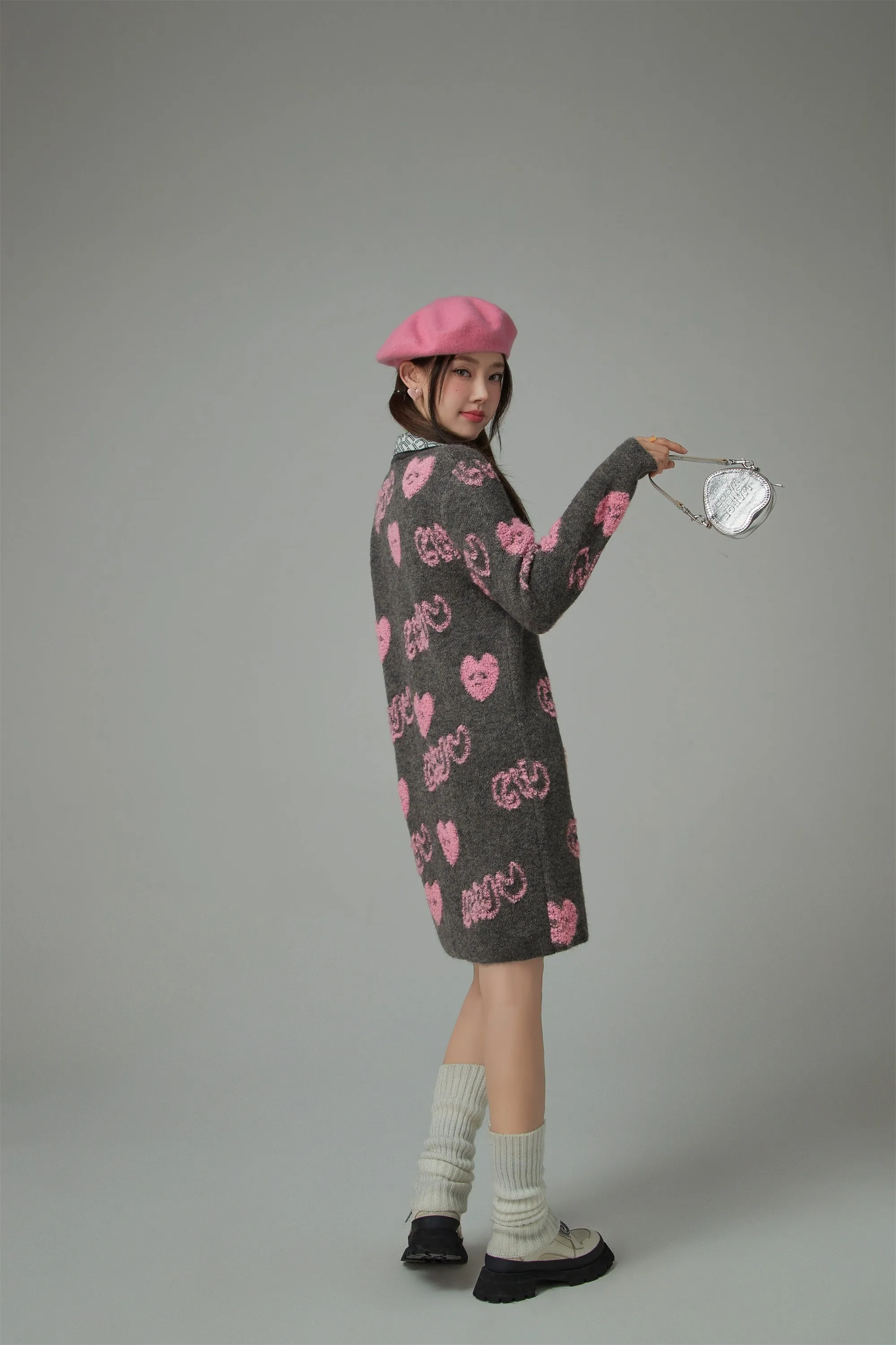 Chuu Heart Half Zip-Up Dress