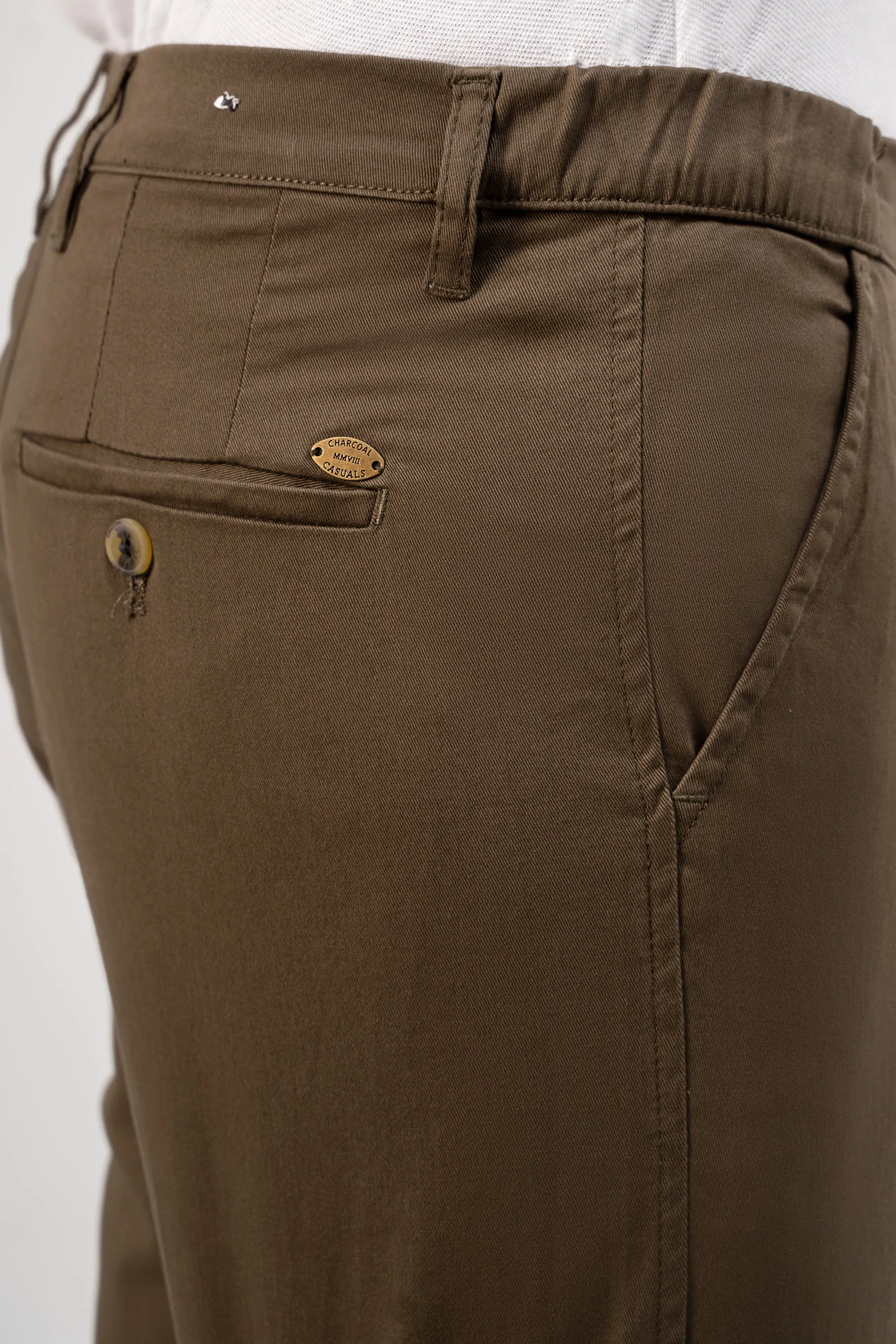 CROSS POCKET ELASTIC WAIST PANT OLIVE