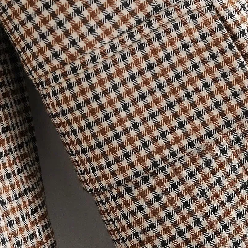 DOUBLE BREASTED CHECK BLAZER