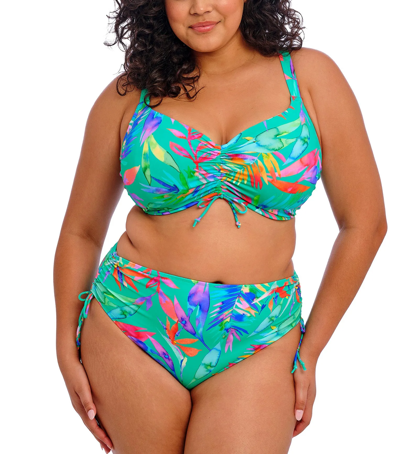 Elomi Toyama Tides Adjustable Crop Top Underwire Bikini (ES802206) - Jade