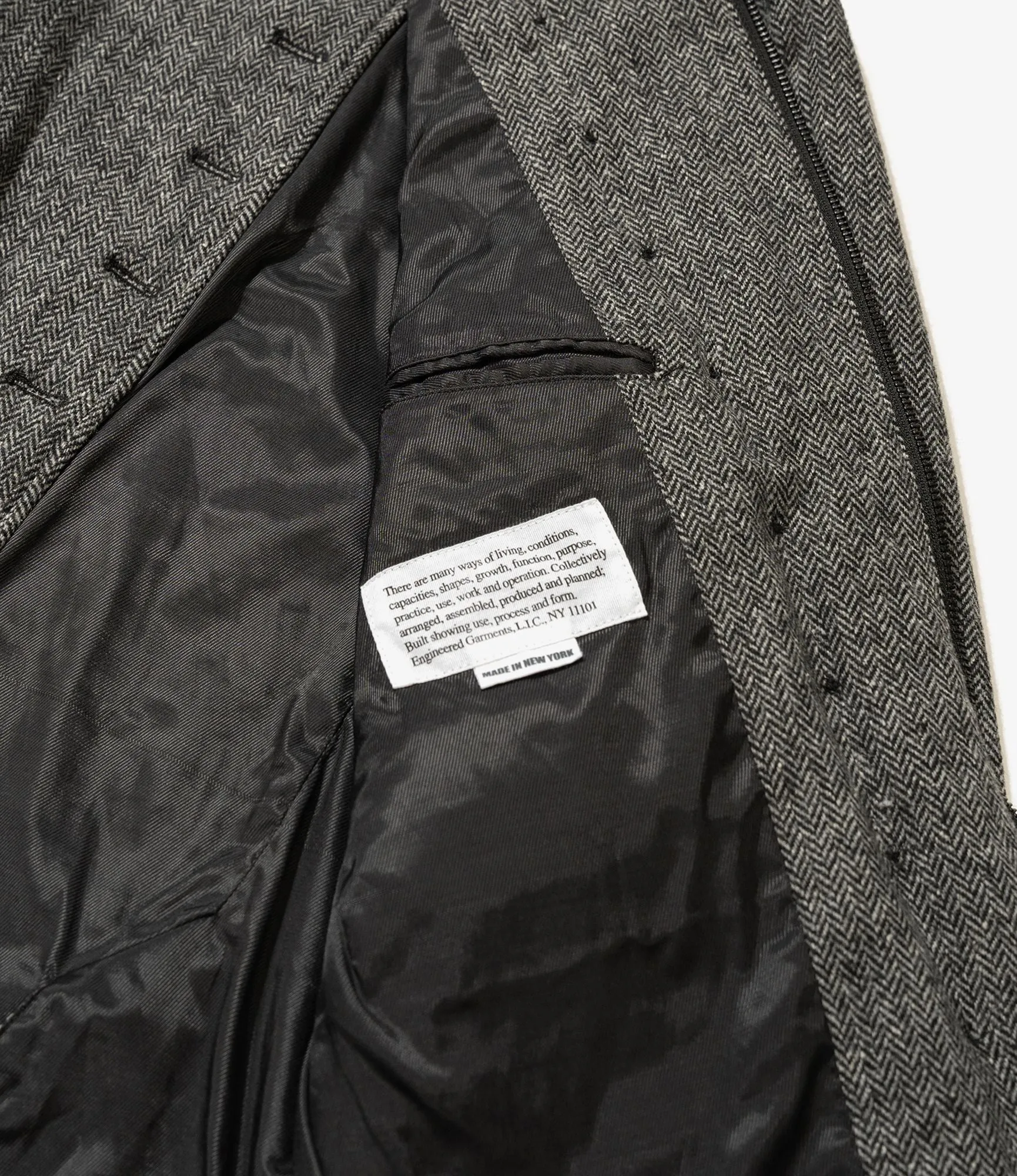 Engineered Garments Chelsea Jacket - Grey Poly Wool Herringbone