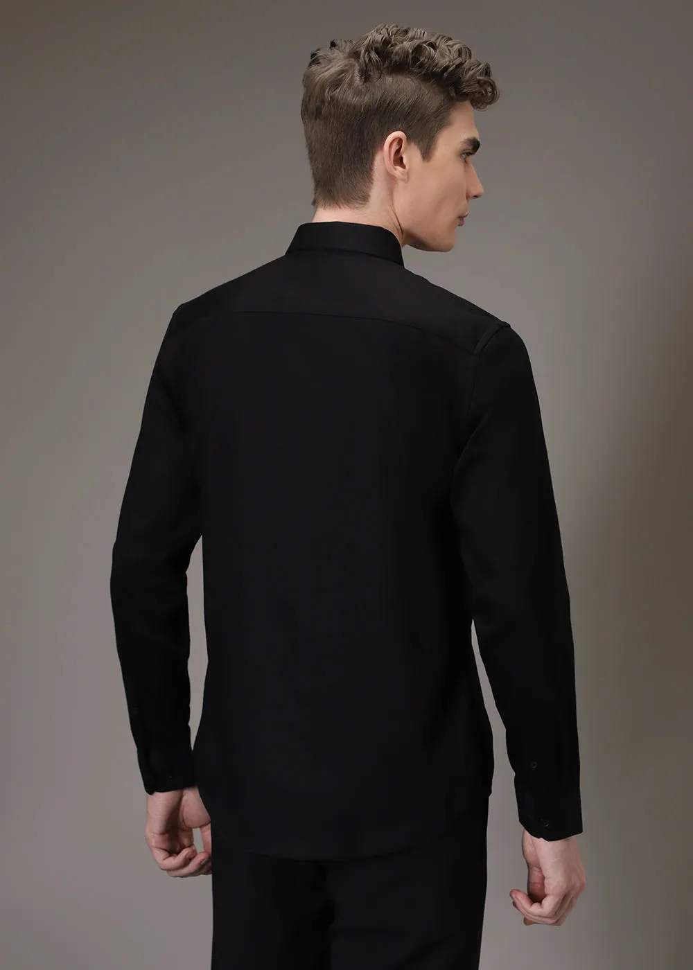 Floral Artistry Black Shirt