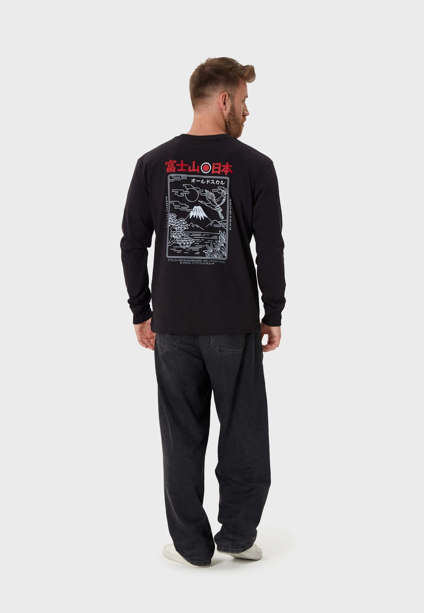 Fu-Tee-San Backprint Longsleeve T-Shirt Black