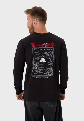 Fu-Tee-San Backprint Longsleeve T-Shirt Black