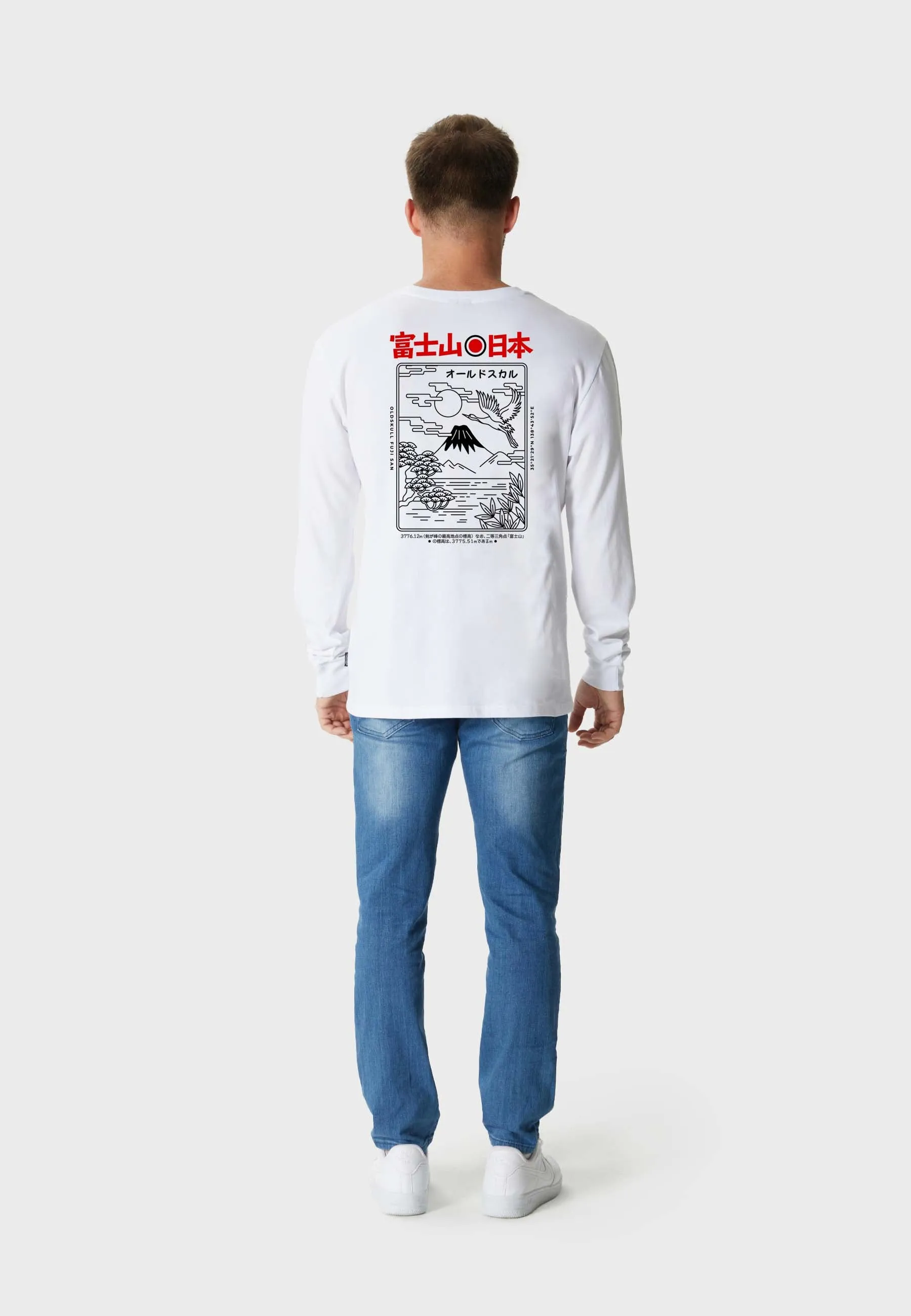 Fu-Tee-San Backprint Longsleeve T-Shirt White