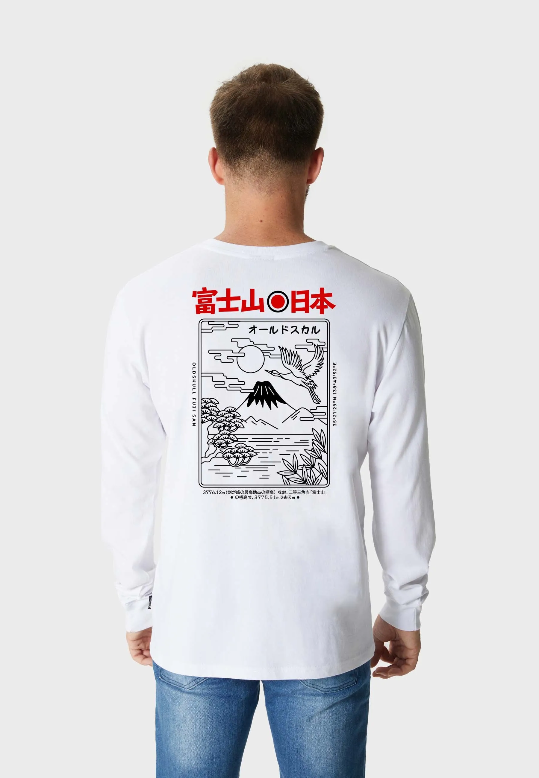 Fu-Tee-San Backprint Longsleeve T-Shirt White