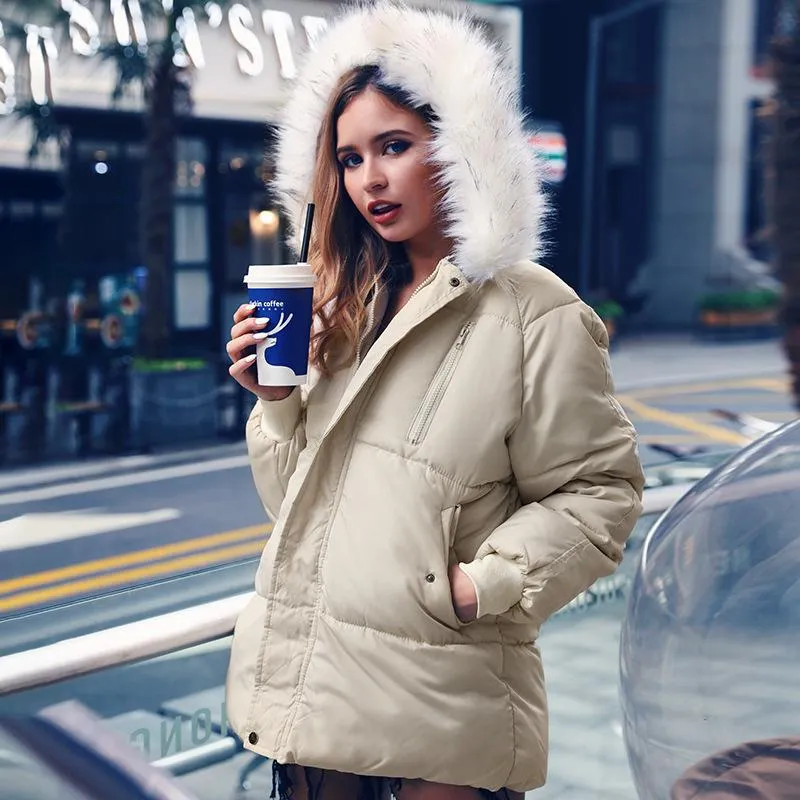 Hooded down fur