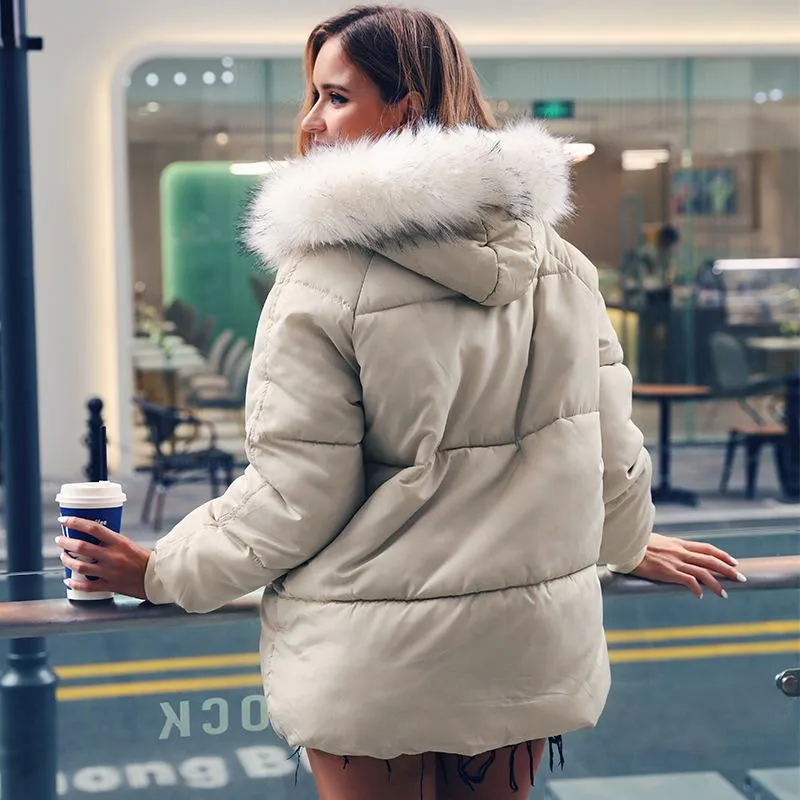 Hooded down fur
