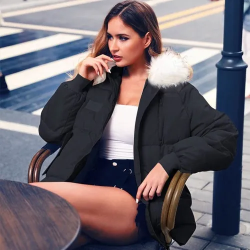 Hooded down fur