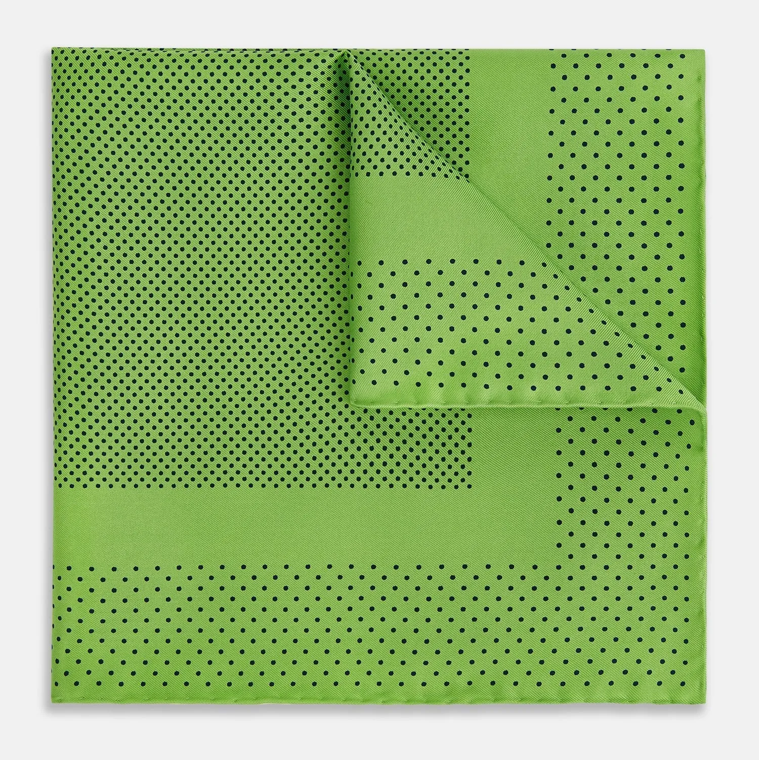 Kelly Green Dot Silk Pocket Square