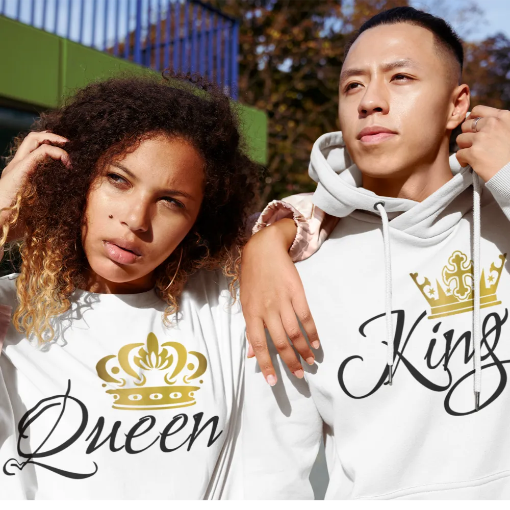 King and Queen couple sweatshirts, couple sweat shirts, matching couple shirts
