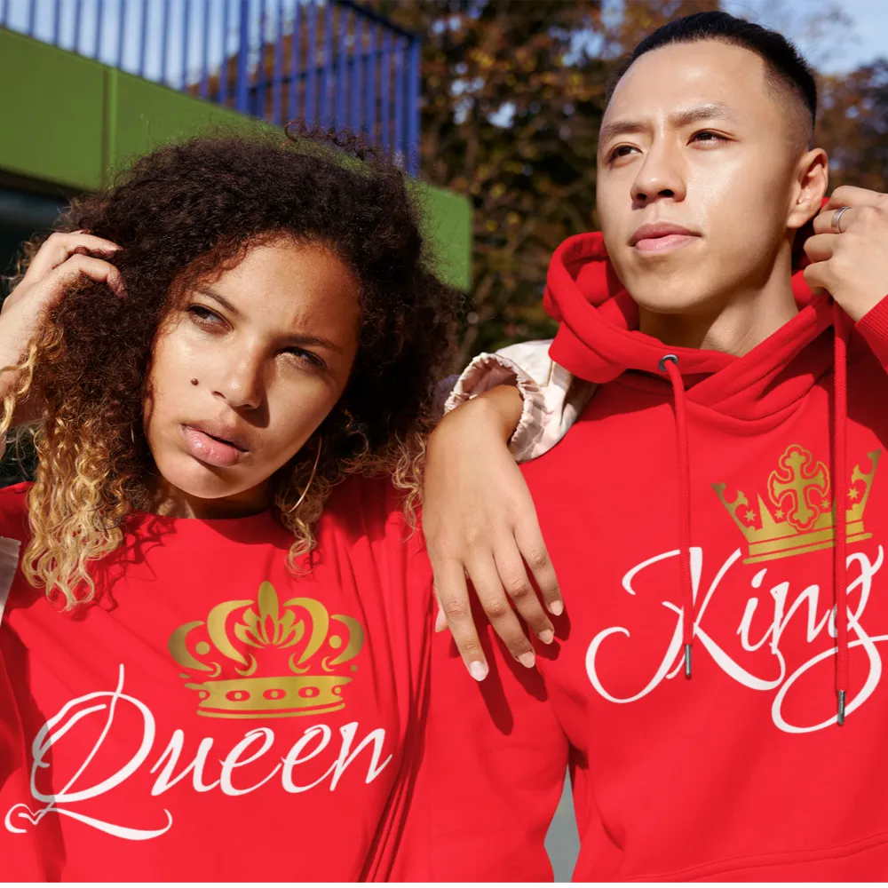 King and Queen couple sweatshirts, couple sweat shirts, matching couple shirts